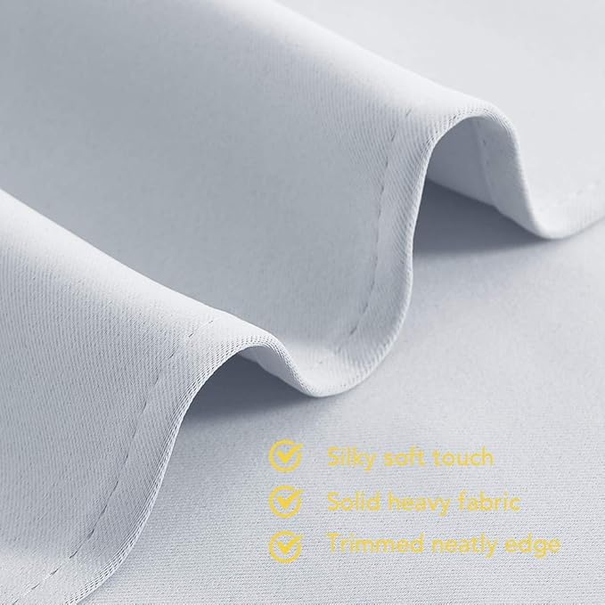 NICETOWN Room Darkening Window Curtain Panels, Easy-Care Solid Thermal Insulated Grommet Room Darkening Draperies/Drapes for Bedroom (2 Panels, 42 by 72, Platinum-Greyish White)
