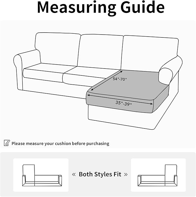 Easy-Going Stretch Sectional Couch Covers 1 Piece Chaise Lounge Slipcover L Shape Separate Cushion Couch Seat Chaise Cover for Both Left/Right Sectional Couch Dark Blue