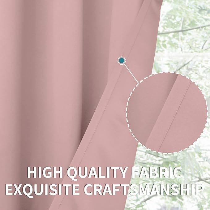 BGment Baby Pink Curtains for Girls Room - Nursery Room Darkening Thermal Insulated Grommet Top Elegant Modern Window Treatment, 2 Panels, 42 x 63 Inch