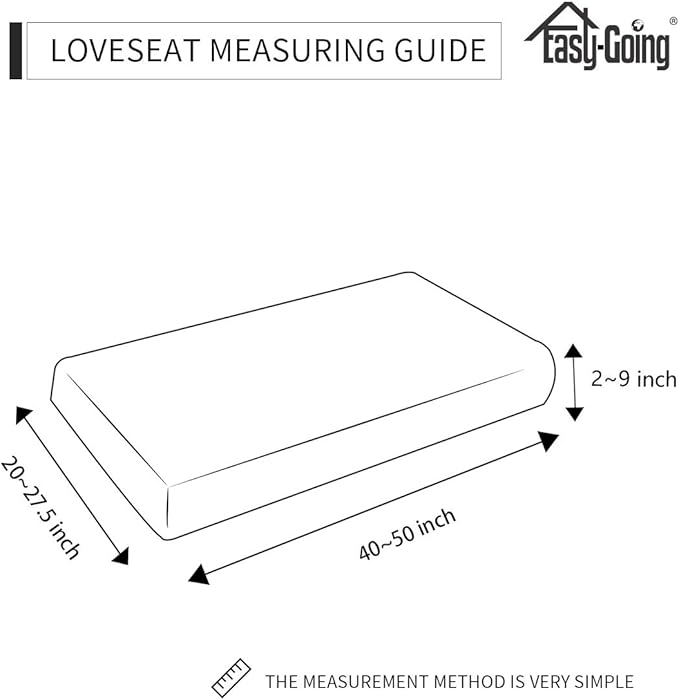 Easy-Going Stretch Loveseat Cushion Cover Sofa Cushion Furniture Protector Sofa Seat Sofa Slipcover Sofa Cover Soft Flexibility with Elastic Bottom(Loveseat Cushion, Light Gray)