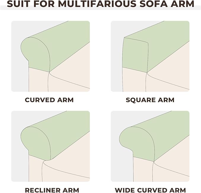 Couch Arm Covers 2 Pcs Sofa Armrest Covers Stretch Couch,Armrest Cover for Chairs Scratch-Resistant Sofa Arm Cover Armchair Slipcovers,Cream