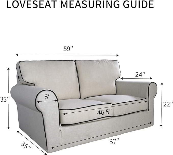 PureFit Reversible Quilted Sofa Cover, Water Resistant Medium Slipcover Furniture Protector, Washable Couch Cover with Non Slip Foam and Elastic Straps for Kids, Dogs, Pets (Loveseat, Beige/Beige)