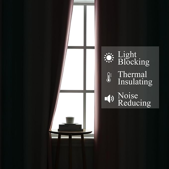 Estelar Textiler Pink and Teal Blackout Curtains for Kids Room, Full Room Darkening Grommet Ombre Curtains for Bedroom, Thermal Insulated Light Blocking Gradient Drapes, 52Wx63L, 2 Panels