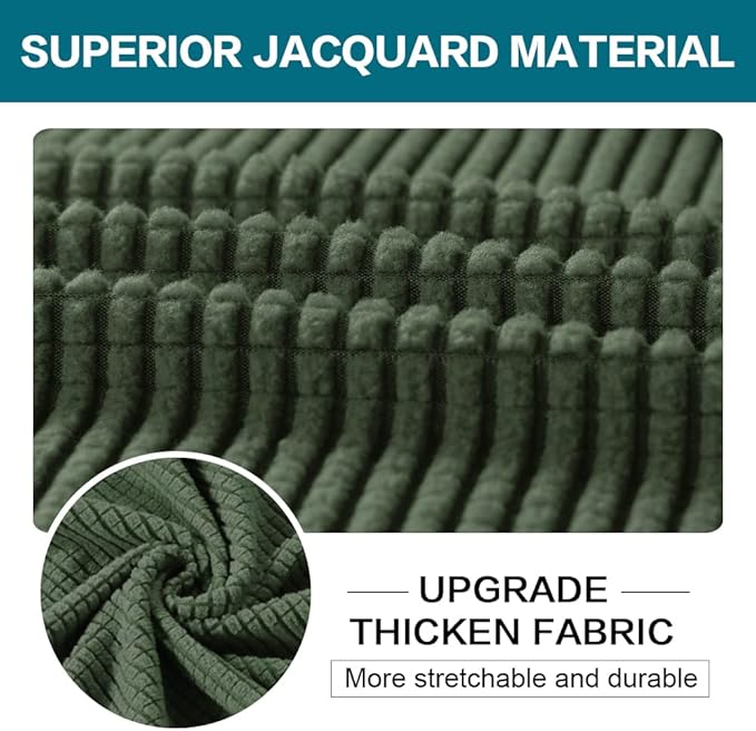 Turquoize 4 Piece Sofa Covers for 3 Cushion Couch Sofa Slipcover Soft Couch Cover for Dogs-Washable Sofa Furniture Covers with 3 Individual Cushion Covers (3 Cushion Sofa, Bronze Green)