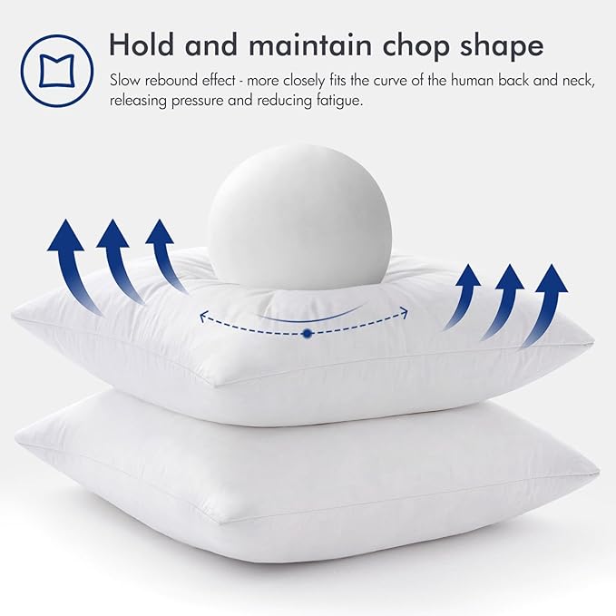 MIULEE Feather Pillow Insert 20x20, Decorative Down Throw Pillow Insert Fluffy Throw Pillow Cotton Fabric for Sofa Bed Couch