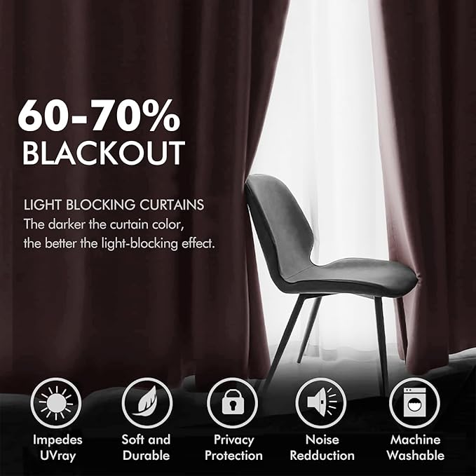 MIULEE Blush Pink Velvet Curtains Thermal Insulated Soundproof Room Darkening Long Blackout Curtains Grommet Window Black Out Drapes for Home Theatre/Girls Room/Wedding Decor 96 Inch Length Set of 2