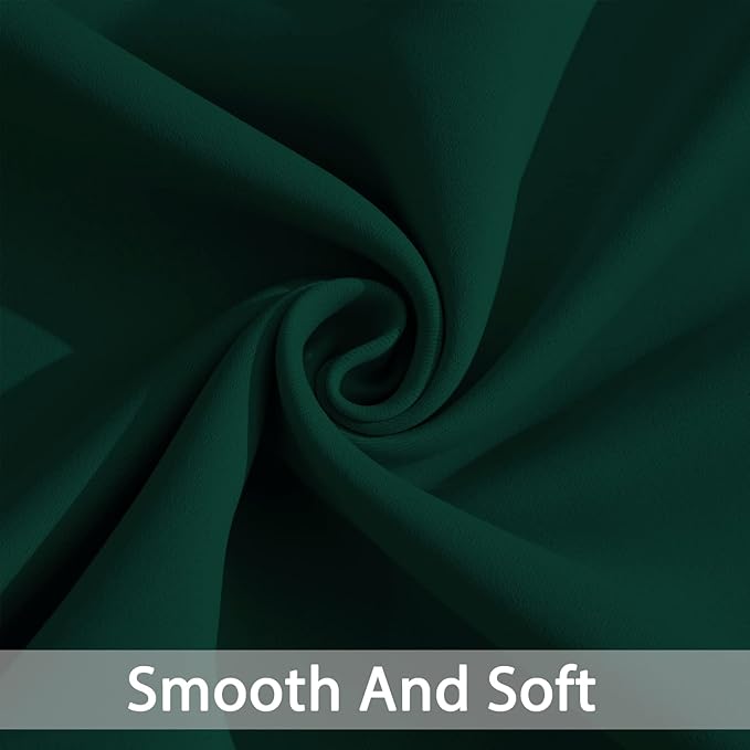 Yakamok Blackout Curtains Room Darkening Thermal Insulated Window Panels,Solid Grommet Top Drapes for Bedroom/Living Room(70Wx84L, Dark Green, 2 Panels)
