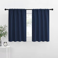 NICETOWN RV Blackout Curtains for Camper Windows, Kitchen Curtains, Short Blackout Curtains & Drapes, Thermal Insulated Rod Pocket Window Treatment Draperies for Nursery (Navy, 29" x 30", Set of 2)