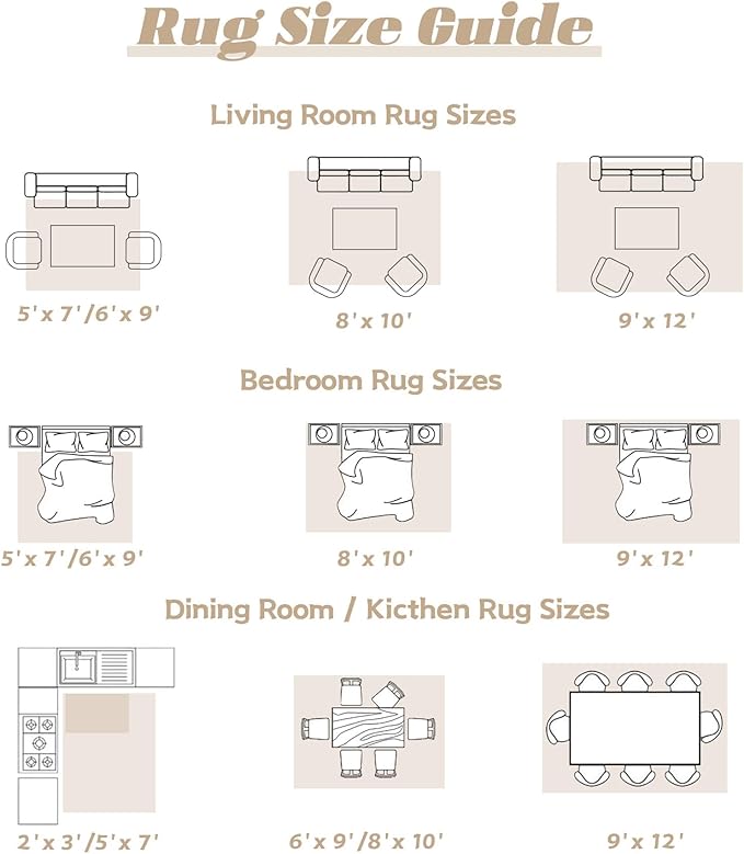 Area Rug 9x12 Washable Rug, Vintage Boho Medallion Rugs Non-Slip Soft Low Pile Large Distressed Rug Indoor Retro Carpet for Living Room Bedroom Dining Room Home Office (Beige, 9'x12')