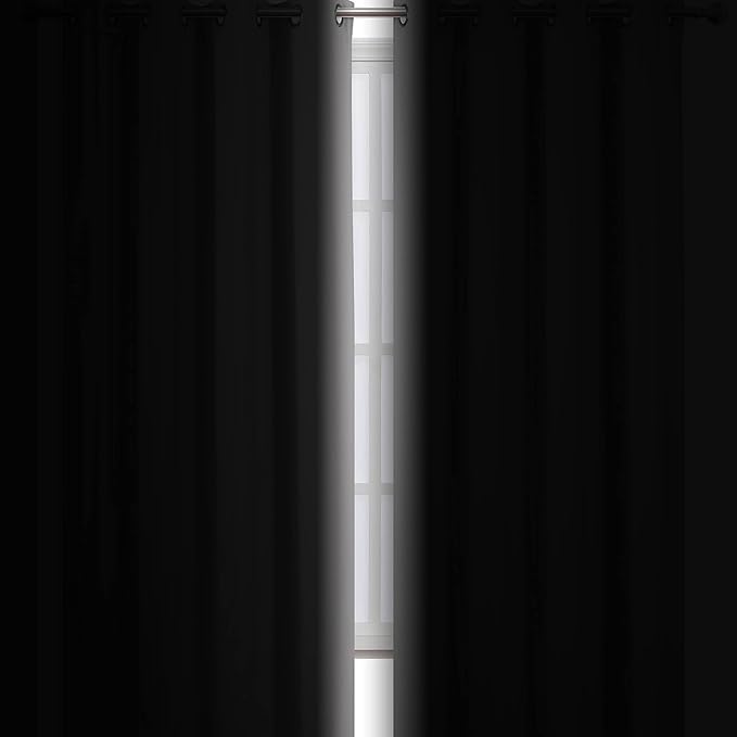 LEMOMO Light Grey Blackout Curtains 34 x 84 Inch Length/Set of 2 Curtain Panels/Thermal Insulated Room Darkening Blackout Curtains for Bedroom