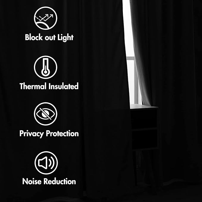 MIULEE Grey Velvet Curtains 90 inches 2 Panels - Luxury Blackout Curtains for Bedroom Living Room Thermal Insulated Super Soft Window Drapes Rod Pocket & Back Tab, W 52 x L 90 inch