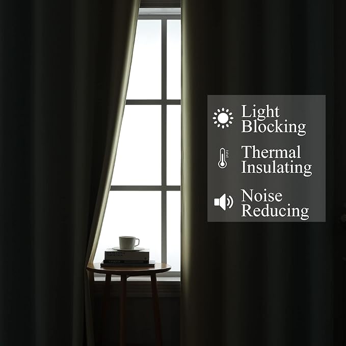 Estelar Textiler Beige and Aqua Ombre Blackout Curtains 90 Inch Length 2 Panels Set, Thermal Insulated Drapes for Bedroom, Full Room Darkening Grommet Gradient Curtains for Living Room,52Wx90L