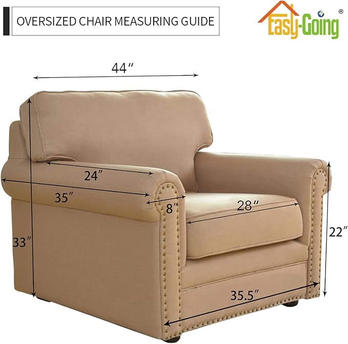 Easy-Going Stretch Oversized Chair Sofa Slipcover 1-Piece Couch Sofa Cover Furniture Protector Soft with Elastic Bottom for Kids Spandex Jacquard Fabric Small Checks Olive Green