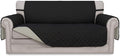 Easy-Going Sofa Slipcover Reversible Loveseat Sofa Cover Couch Cover for 2 Cushion Couch Furniture Protector with Elastic Straps for Pets Kids Dog Cat (Oversized Loveseat, Black/Beige)