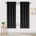 DWCN Blackout Curtains for Bedroom - Thermal Insulated Privacy Energy Saving Rod Pocket Drapes for Living Room, W 38 x L 63 Inch, Black, Set of 2