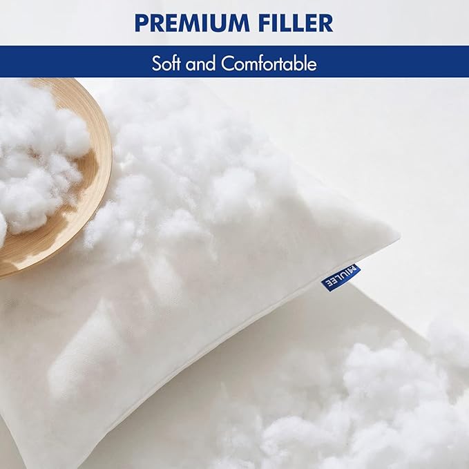 MIULEE Pillow Insert 17x17 Inch, Decorative Square Throw Pillow Inserts, Premium Fluffy Pillow Forms Sham Stuffer for Sofa Couch Living Room
