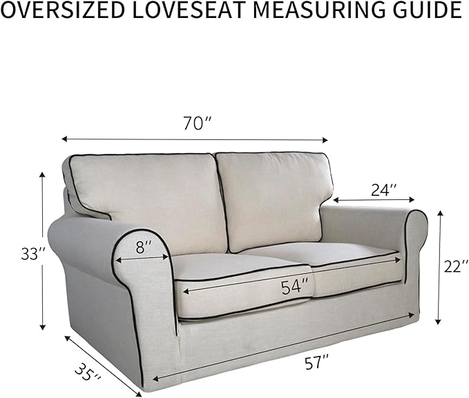 PureFit Super Stretch Sofa Slipcover – Spandex Non Slip Soft Couch Sofa Cover, Washable Furniture Protector with Non Skid Foam and Elastic Bottom for Kids, Pets (Oversized Loveseat, Light Gray)