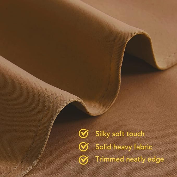 NICETOWN Sleek Blackout Curtains 45 inches Length for Small Windows, Noise Reducing and Block Draft Panels for Door Doorway Laundry Office Luxury Decor Theme (2 Panels, Gold Brown, W42 x L45 -Inch)