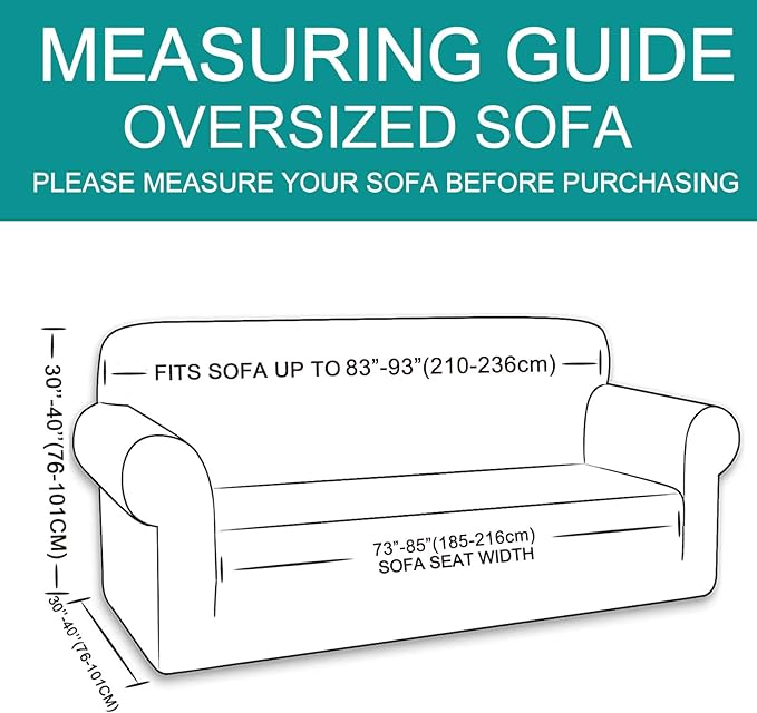 U-NICE HOME Stretch Couch Cover Sofa Cover Sofa Slipcover Furniture Protector for 4 Cushion Couch Sofa Pet Friendly(Oversized Sofa, Burgundy)