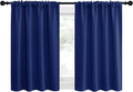 NICETOWN 2 Panels Blackout Curtains, Rod Pocket Thermal Insulated Drapes for Kitchen, Heavy Duty Small Window Treatment for Dorm Room, Studio Apartment, Basement (Royal Blue, W42 x L30)