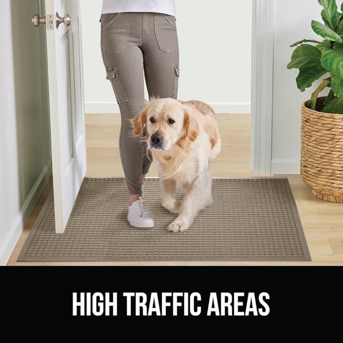 GORILLA GRIP® Ultra Absorbent Front Door Mat Outside Entrance 72x24, Traps Dirt and Moisture, HydroABSORB Indoor Outdoor Doormat Holds Up to 2.75 Cups Water, Stain and Fade Resistant Welcome Mat Beige