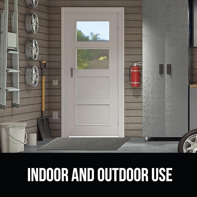 GORILLA GRIP® Ultra Absorbent Front Door Mat Outside Entrance, Traps Dirt and Moisture, HydroABSORB Indoor Outdoor Doormat Holds Up to 1.7 Cups Water, Stain and Fade Resistant Welcome Mat, 29x17, Grey