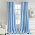 MIULEE Sky Blue Back Tab Blackout Curtains 120 Inch Long 2 Panels Set for Bedroom, Rod Pocket/Pinch Pleated Extra Long Thermal Insulated Living Room Darkening Light Blocking 10FT Drapes