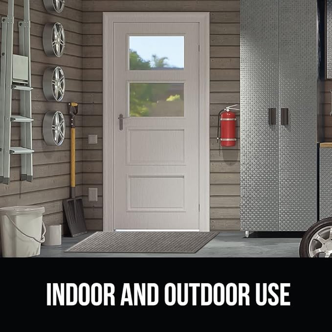 GORILLA GRIP® Ultra Absorbent Front Door Mat Outside Entrance, 47x35, Traps Dirt and Moisture, HydroABSORB Indoor Outdoor Doormat Holds Up to 6 Cups Water, Stain and Fade Resistant Welcome Mat, Blue