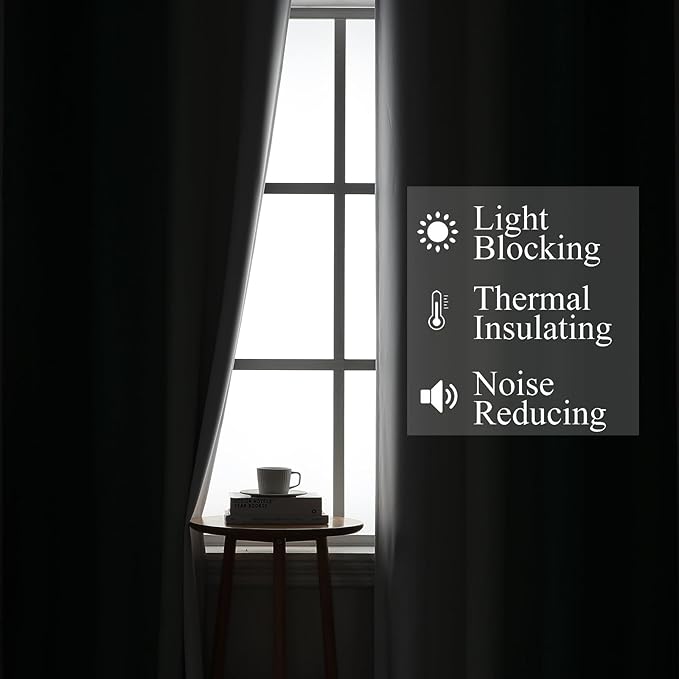 Estelar Textiler Green and Greyish White Blackout Curtains for Living Room, Full Room Darkening Grommet Ombre Curtains for Bedroom, Thermal Insulated Light Blocking Gradient Drapes, 52Wx72L, 2 Panels