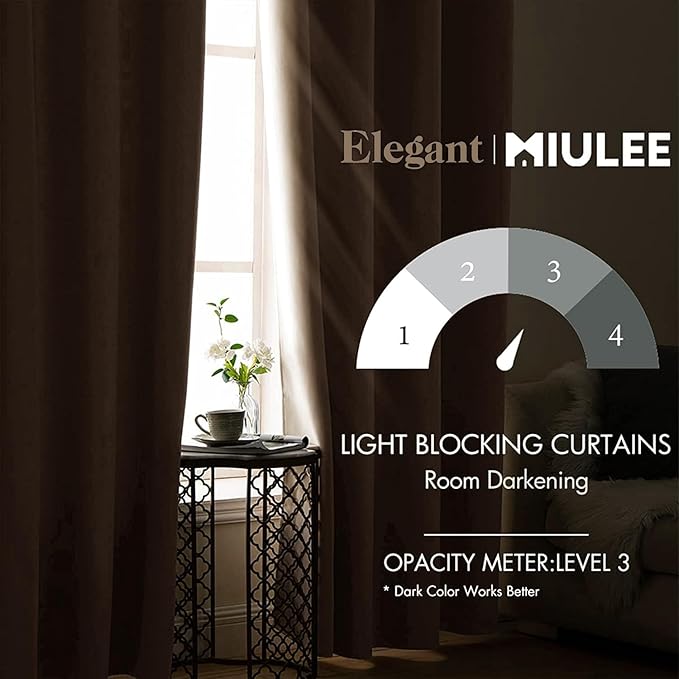 MIULEE Blackout Curtains 98 Inches Long for Bedroom Living Room Thermal Insulated Room Darkening Grommet Top Solid Light Blocking Drapery Set of 2 Window Panels Beige