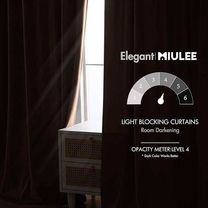 MIULEE Blush Beige Velvet Curtains 84 inches - Luxury Blackout Curtains for Bedroom Living Room Thermal Insulated Super Soft Window Drapes Rod Pocket & Back Tab, W52 x L84 inches, 2 Panels