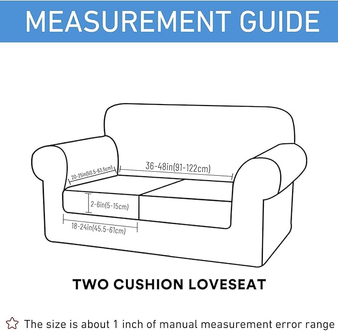 hyha Waterproof Couch Cushion Covers for Pets, Non Slip Sofa Seat Cover for Dogs Washable, Soft Thick Stretch Jacquard Fabric, Sofa Slipcovers with Elastic Bottom (2 Pieces, Brown)