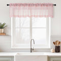 Blush Pink Valances for Windows 14 inch Length 2 Panels, Small Voile Sheer Curtains for Bathroom, Soft Fabric Lightweight Light Filtering Kitchen Curtains, Dual Rod Pocket, 2x42Wx14L Inches
