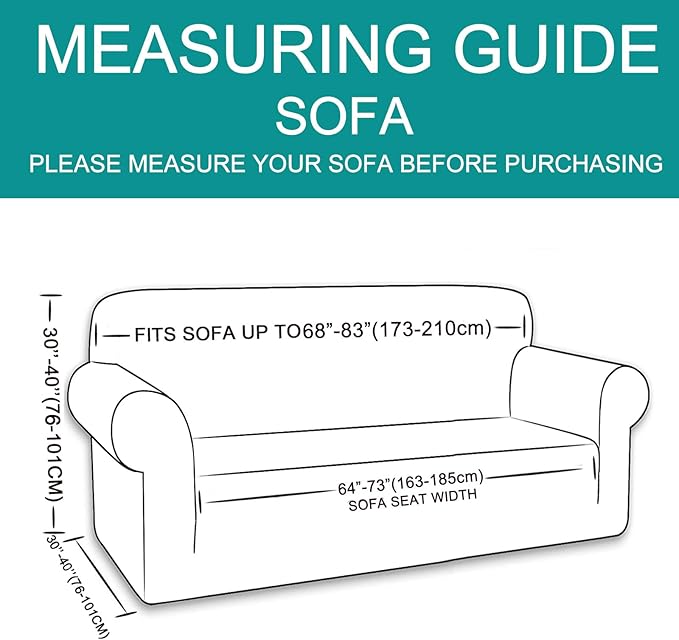 U-NICE HOME Stretch Couch Cover Sofa Cover Washable Sofa Slipcover Furniture Protector for 3 Cushion Couch Sofa Pet Friendly(Sofa, Navy)