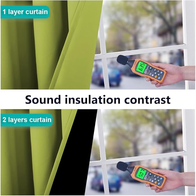 NICETOWN 100% Blackout Curtains 45 inches Long, Fresh Green, 1 Pair, 52 inches Width Each Panel, 2 Thick Layers Completely Blackout Window Treatment Thermal Insulated Lined Drapes for Small Window