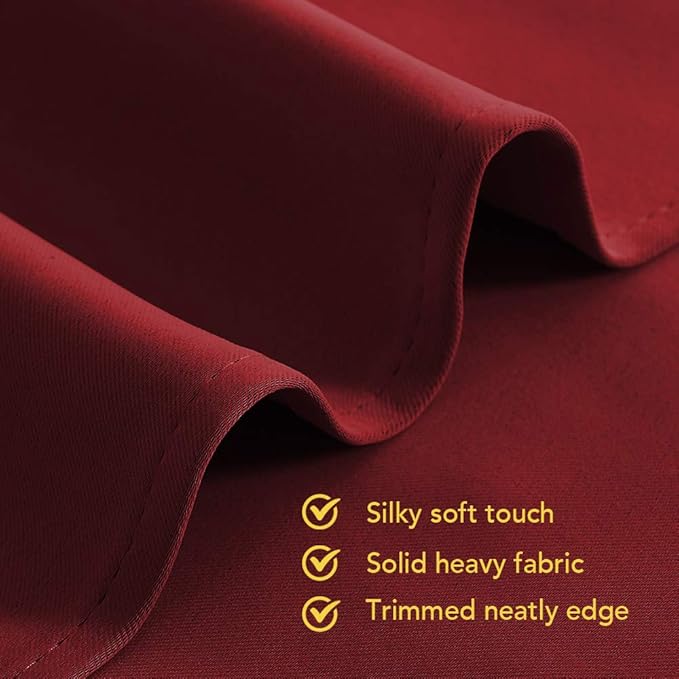 NICETOWN Christmas Burgundy Bedroom Curtains Blackout Draperies, Home Decorations Thermal Insulated Solid Grommet Blackout Drapes for Cafe (One Pair, 70 x 84-inch)
