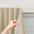 Self Adhesive Portable Blackout Curtains for Bedroom Easy to Install Window Thermal Lnsulated Kitchen Room Darkening Small Window Curtains, Cortinas Para Cuarto, 35"W X 79"L, Beige, 1 Panel