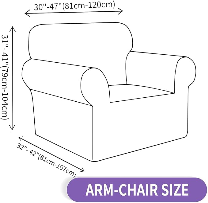 ZNSAYOTX Super Stretch Chair Slipcover (30"-47"), New Striped Sofa Chair Covers for Living Room, Dogs Pet Friendly Anti-Slip Chair Protector Spandex Armchair Slipcovers (Navy Blue, Chair)