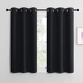 NICETOWN Blackout Draperies Window Curtain Panels, Autumn/Winter Thermal Insulated Solid Grommet Blackout Curtains/Drapes for Cafe (Set of 2, 42 inches by 48 inches, Black)