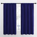 NICETOWN Window Curtains for Bedroom, Navy Blue, 2 Panels, W42 x L48 -Inch, Home Decoration Thermal Insulated Rod Pocket Blackout Blinds & Drapes for Small Windows