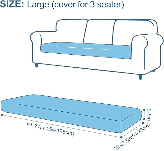 Smiry Printed Couch Cushion Covers, Stretch Soft Couch Covers for Sofa, Washable Non-Slip Sofa Slipcover Furniture Protector for Indoor and Outdoor (Large, Cream)