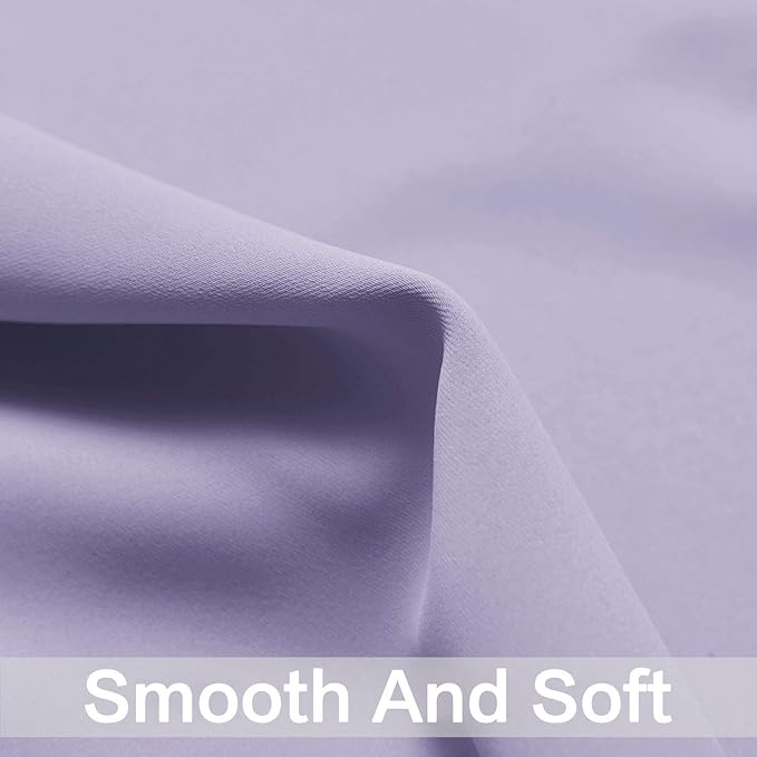Yakamok Room Darkening Grommet Window Drapes Blackout Curtains Thermal Insulated Grommet Curtain Panels for Bedroom, 38W x 54L, Lilac, 2 Panels