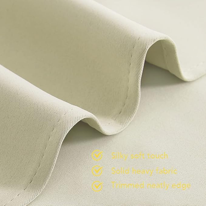 NICETOWN Room Darkening Draperies Window Curtain Panels, Thermal Insulated Grommet Room Darkening Curtains for Bedroom (Beige, 2 Panels, W60 x L84 -inch)
