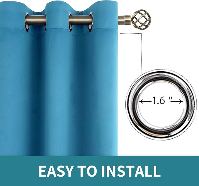 BGment Blackout Curtains - Grommet Thermal Insulated Room Darkening Bedroom and Living Room Curtains, Set of 2 Panels (52 x 72 Inch, Steel Blue)