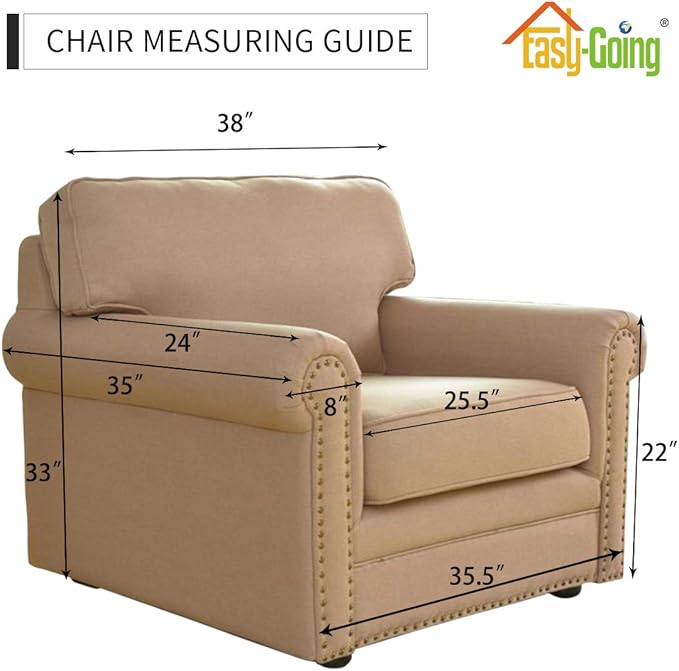 Easy-Going Chair Sofa Slipcover Reversible Sofa Cover Water Resistant Couch Cover Furniture Protector Cover with Elastic Straps for Pets Kids Children Dog Cat (Chair, Pink/Beige)