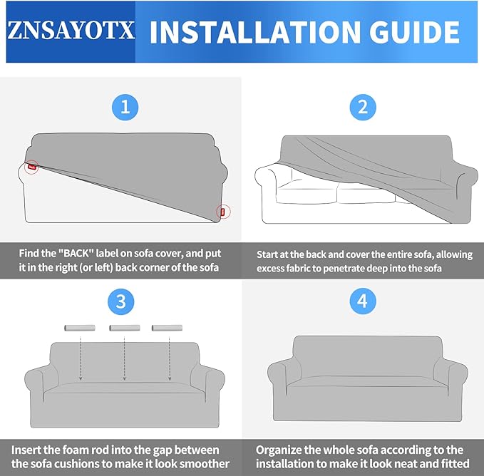 ZNSAYOTX 1 Piece Jacquard Couch Covers for 3 Cushion Couch Living Room High Stretch Sofa Cover Pets Dogs Friendly Anti Slip Thickened Slipcovers Furniture Protector (Sofa, Wine Red)