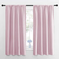 NICETOWN Kitchen Curtains, Short Blackout Drapes, Baby Pink, 42" Wide by 54" Long, 2 PCs, Thermal Insulated Blackout Curtain Panels for Kids Room, Play Room