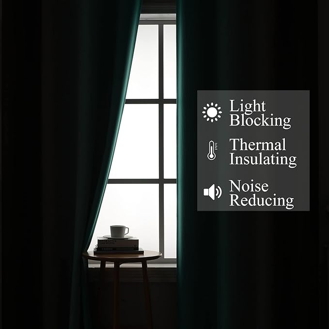 Estelar Textiler Teal and Brown Ombre Blackout Curtains 72 Inches Length for Bedroom, Thermal Insulated Full Light Blocking Grommet Gradient Blackout Drapes for Living Room, 52Wx72L, 2 Panels