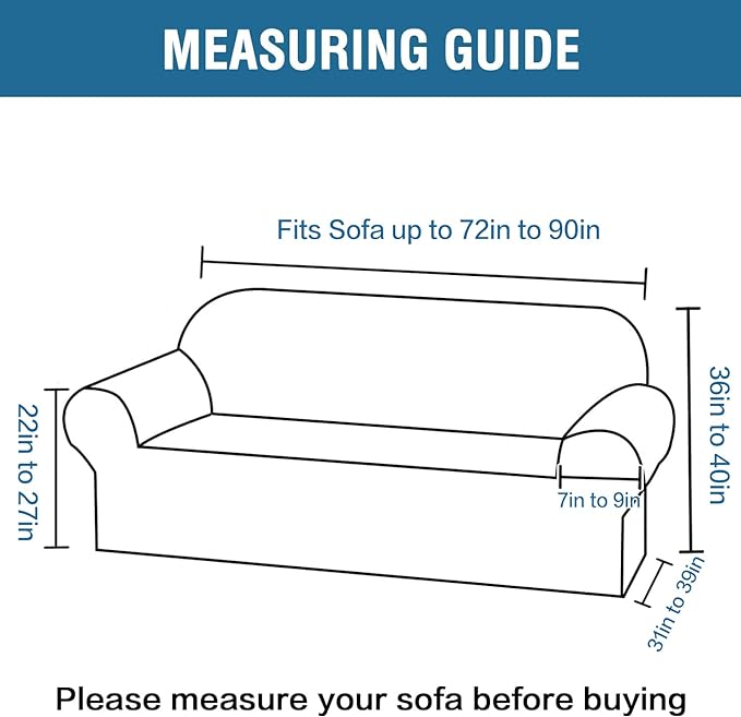 H.VERSAILTEX 1 Peice Stretch Velvet Sofa Covers for 3 Cushion Couch Covers Sofa Slipcovers Furniture Protector Soft, Crafted from Thick Comfy Rich Velour (Sofa 72"-90", Sea Grass)