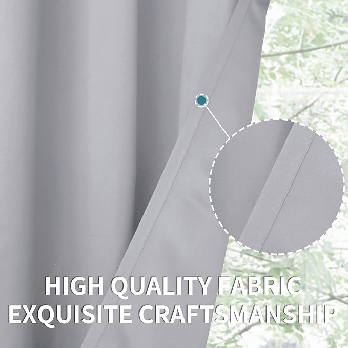 BGment Room Darkening Curtains for Bedroom - Grommet Thermal Insulated Window Treatments Light Blocking Curtains for Living Room, Set of 2 Panels, Each 46 x 54 Inch, Light Grey